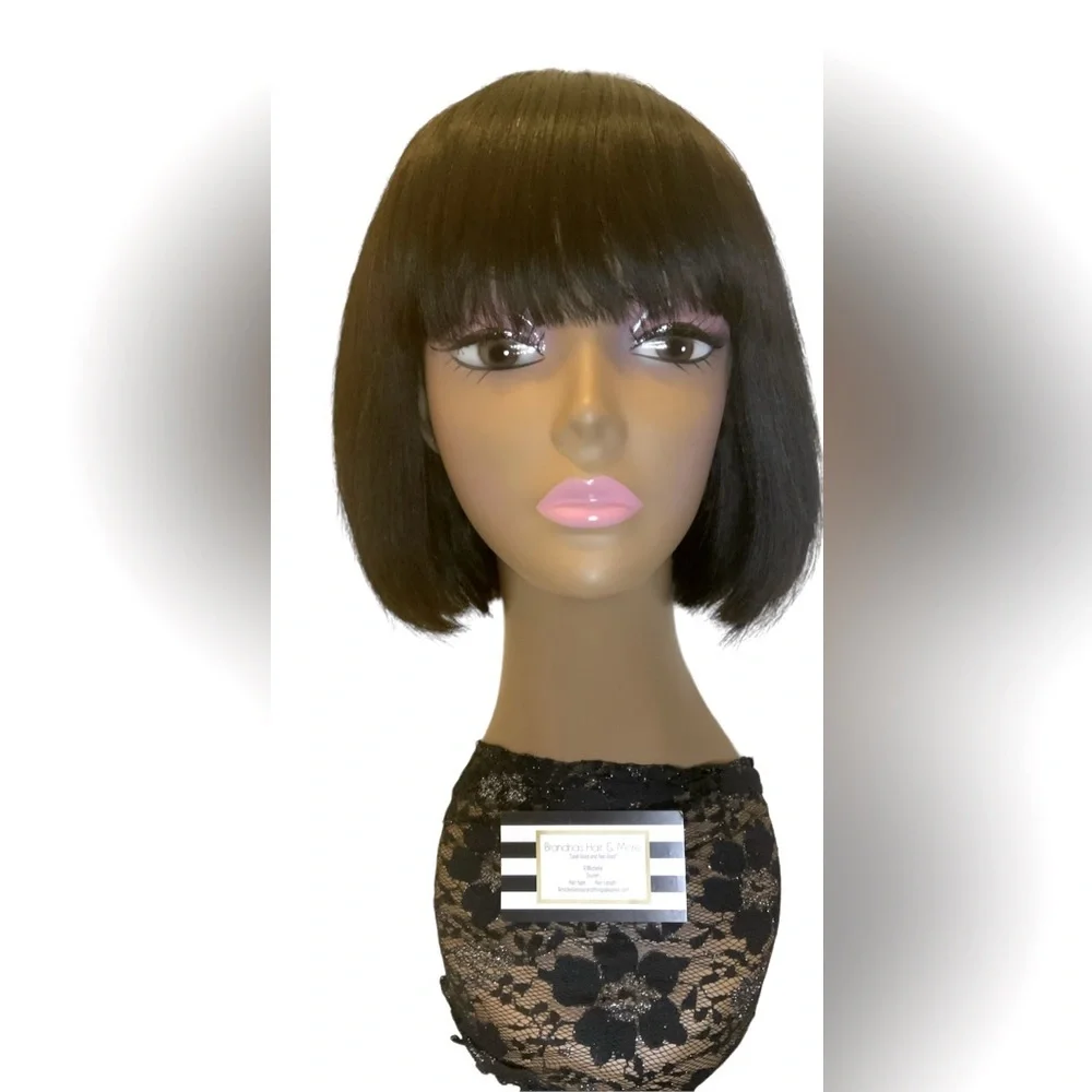 BC263 Brazilian Remy Short Straight Bob Wig 8”